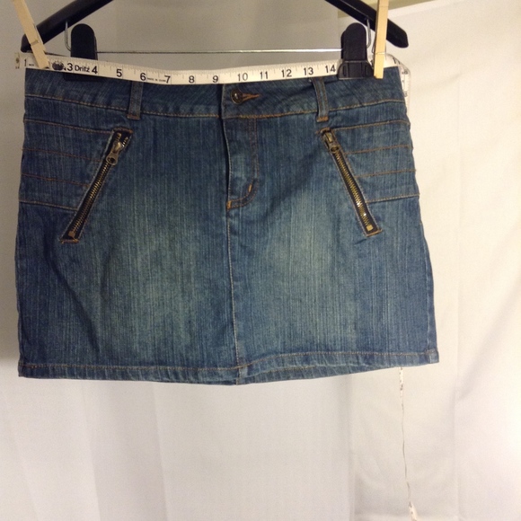 Ghosts & Angels Mini Jean Skirt Zippers Pockets - Picture 8 of 8
